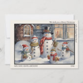 Snowman-Familie frohe Weihnachten glücklich Neues (Vorderseite)