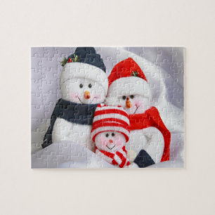 Snowman-Familie in Weihnachten Jigsaw-Puzzle Puzzle