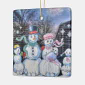 Snowman-Familie Keramikornament (Links)
