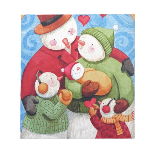 Snowman-Familie Notizblock (Vorderseite)