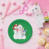 Snowman-Familie Pappteller (Party)
