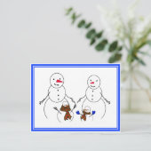 Snowman-Familie Postkarte (Stehend Vorderseite)