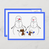 Snowman-Familie Postkarte (Vorne/Hinten)