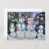 Snowman-Familie Postkarte (Vorne/Hinten)
