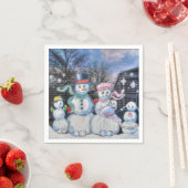 Snowman-Familie Serviette (Beispiel)