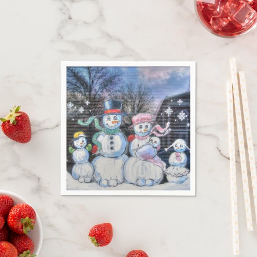 Snowman-Familie Serviette (Beispiel)