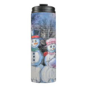 Snowman-Familie Thermosbecher