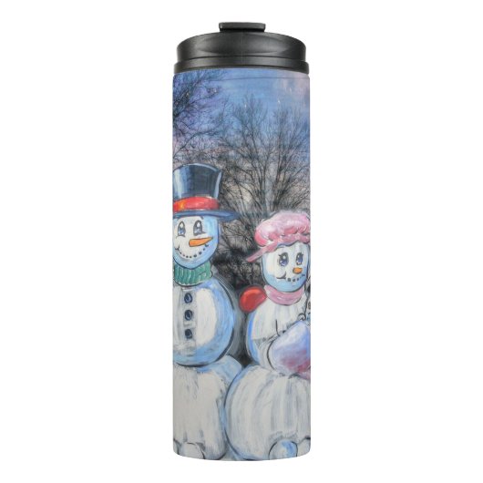 Snowman-Familie Thermosbecher (Vorderseite)