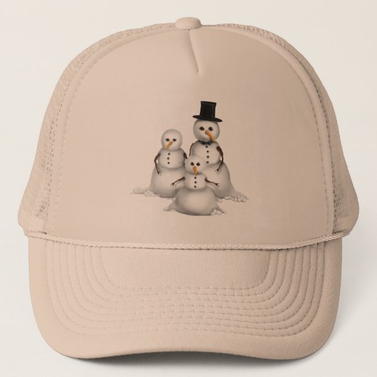 Snowman-Familie Truckerkappe (Vorderseite)