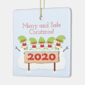 Snowman-Familie von fünf Gesichtshaut Weihnachten  Keramikornament (Links)