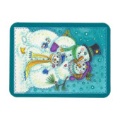 Snowman Family CHRISTMAS MAGNET (Horizontal)