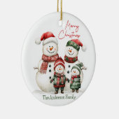 Snowman Family Christmas Ornament | Custom Name (Rechts)