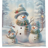 Snowman Family Duschvorhang (Vorderseite)