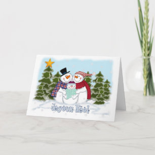 Snowman Family Greeting Card Feiertagskarte