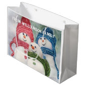 SNOWMAN FAMILY GROßE GESCHENKTÜTE (Vorderseite Schrägansicht)