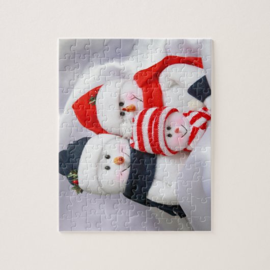 Snowman Family in Christmas Jigsaw Puzzle (Vertikal)