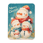 Snowman Family in Cozy Winter Magnet (Vertikal)