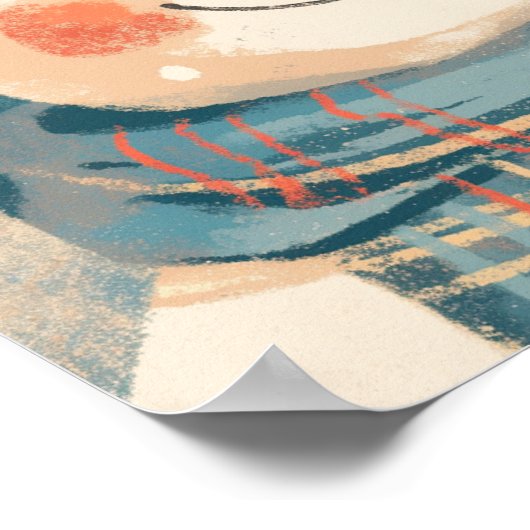 Snowman Family in Cozy Winter Poster (Ecke)