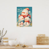 Snowman Family in Cozy Winter Poster (Küche)