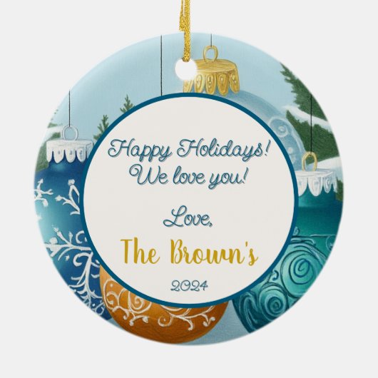 Snowman Family Ornament - Anpassbar (Hinten)