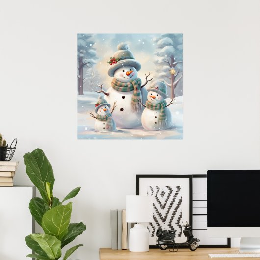Snowman Family Poster (Heimbüro)
