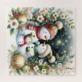 Snowman Family Weihnachten Puzzle (Horizontal)