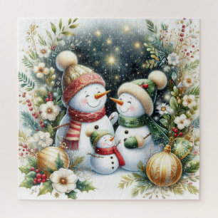 Snowman Family Weihnachten Puzzle