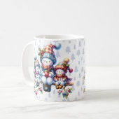 Snowman Family - Weihnachts-Tasse Kaffeetasse (Vorderseite Links)