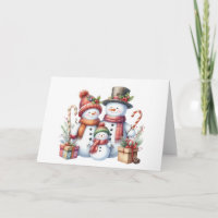 Snowman Family Weihnachtskarte