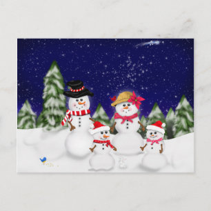 Snowman Family Winter Postkarte