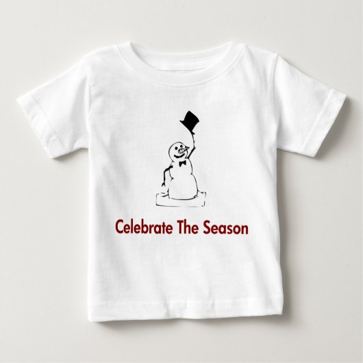 Snowman feiert die Jahreszeit Baby T-shirt (Vorderseite)