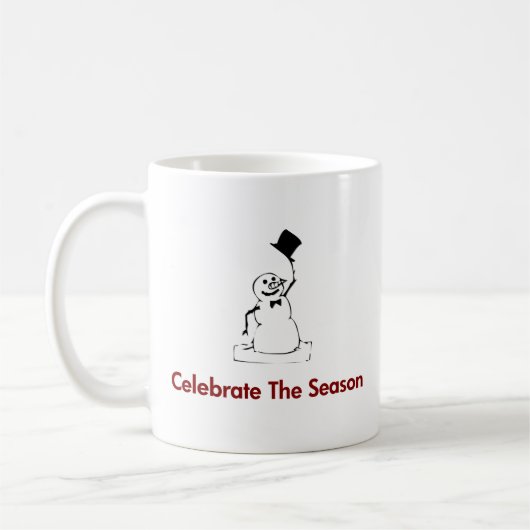 Snowman feiert die Jahreszeit Kaffeetasse (Links)