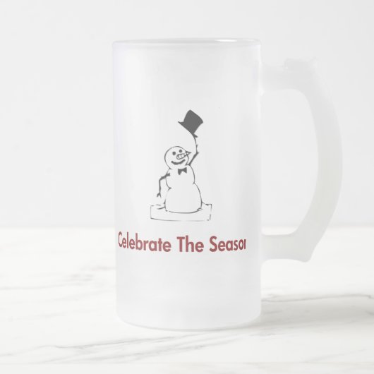Snowman feiert die Jahreszeit Mattglas Bierglas (Rechts)