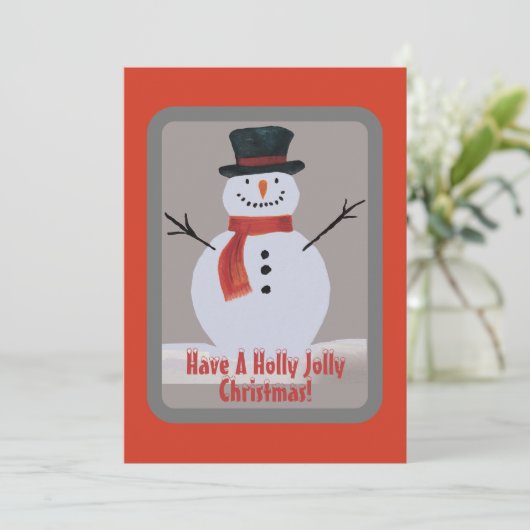 Snowman Feiertagskarte (Stehend Vorderseite)