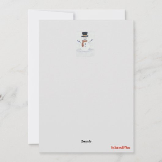 Snowman Feiertagskarte (Rückseite)