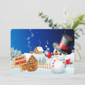 Snowman Feiertagskarte (Stehend Vorderseite)