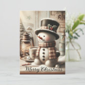 Snowman Feiertagskarte (Stehend Vorderseite)