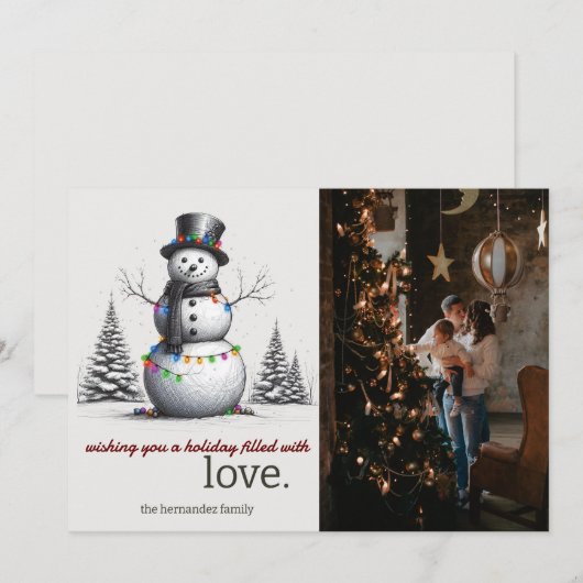 Snowman Feiertagskarte (Vorne/Hinten)