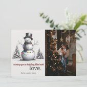 Snowman Feiertagskarte (Stehend Vorderseite)