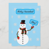 snowman feiertagskarte (Vorne/Hinten)