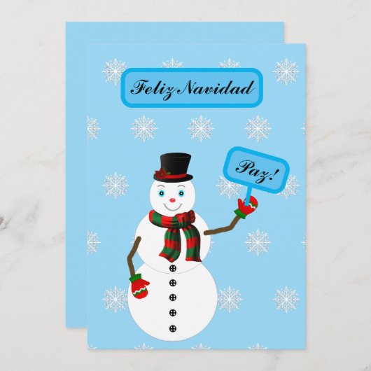 snowman feiertagskarte (Vorne/Hinten)