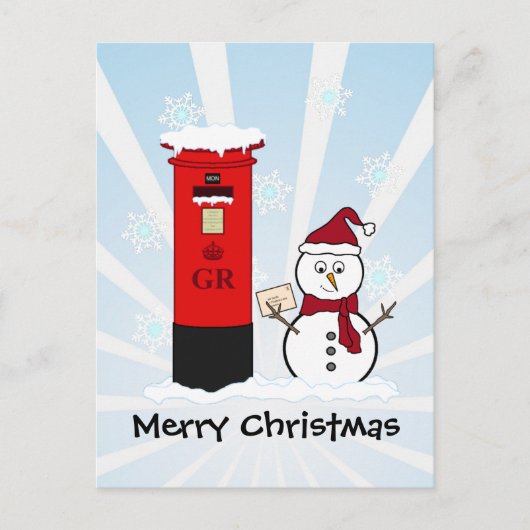 Snowman Feiertagspostkarte (Vorderseite)
