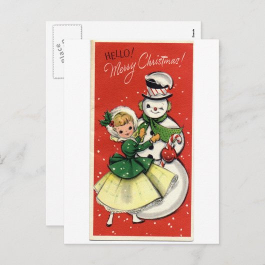 Snowman Feiertagspostkarte (Vorne/Hinten)