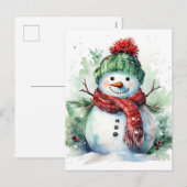 Snowman Feiertagspostkarte (Vorne/Hinten)