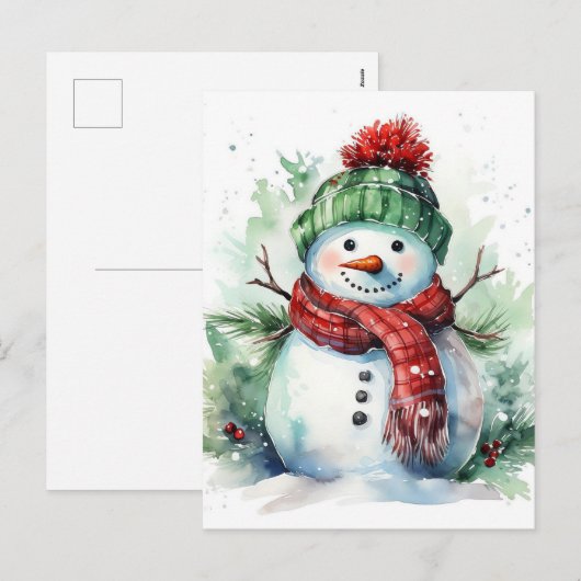 Snowman Feiertagspostkarte (Vorne/Hinten)
