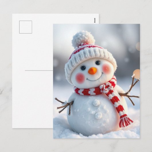 Snowman Feiertagspostkarte (Vorne/Hinten)