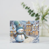 Snowman Feiertagspostkarte (Stehend Vorderseite)