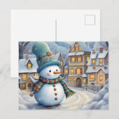 Snowman Feiertagspostkarte (Vorne/Hinten)