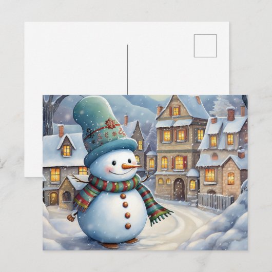 Snowman Feiertagspostkarte (Vorne/Hinten)