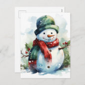 Snowman Feiertagspostkarte (Vorne/Hinten)